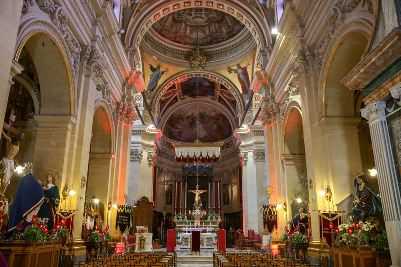 Malta, Gozo - Cytadela, wnętrze Katedry