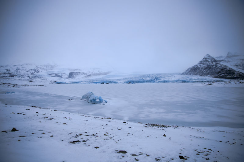 Fjallsárlón w zimowej scenerii