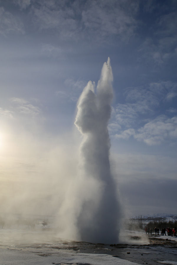 Gejzer Strokkur - Islandia zimą