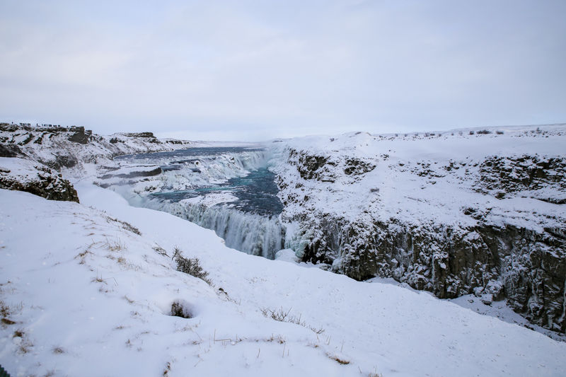 Wodospad Gullfoss - Islandia zimą