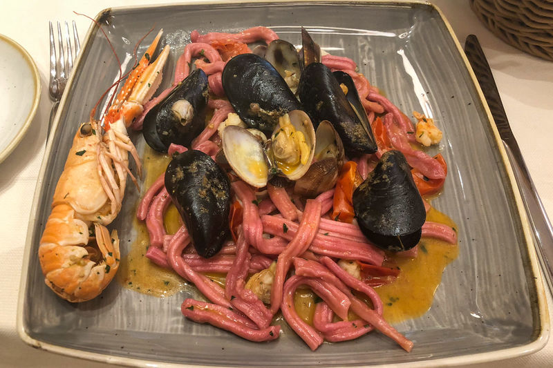 Makaron scialatelli w restauracji Accento w Sorrento