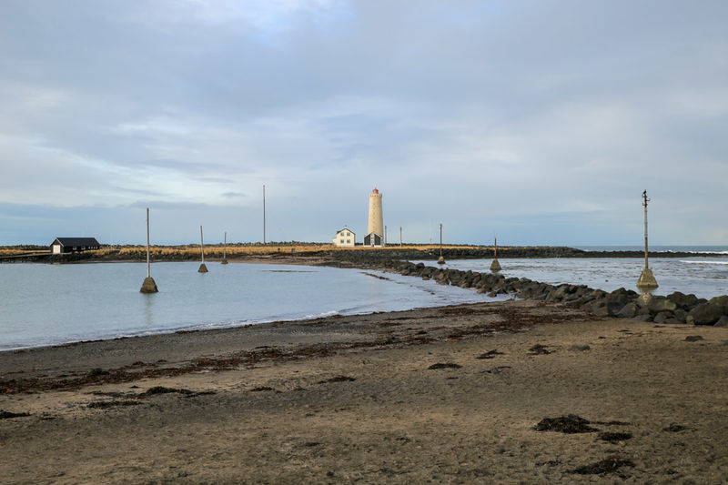 !Widok na latarnię morską Grótta (Reykjavik)