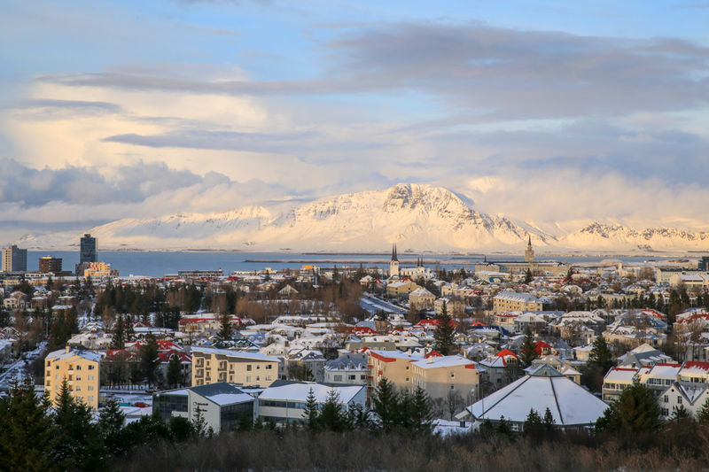 Widok z tarasu widokowego Perlan (Reykjavik)