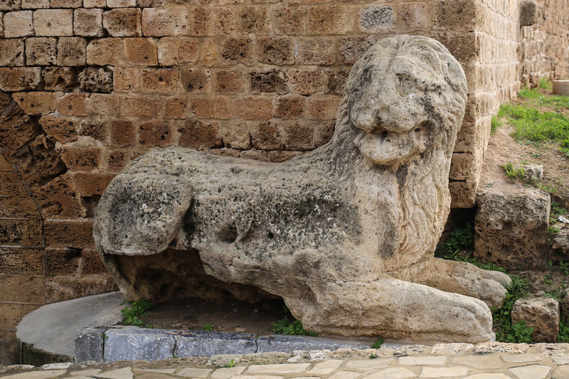 !Rzeźba lwa przy Bramie Morskiej - Porta del Mare w Famaguście