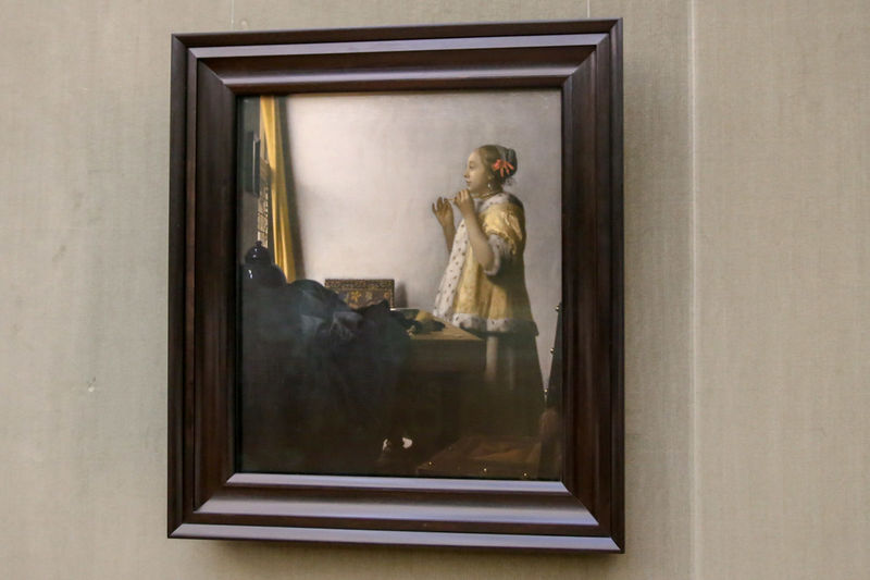 Kobieta z naszyjnikiem pereł, Jan Vermeer - Gemäldegalerie, Berlin