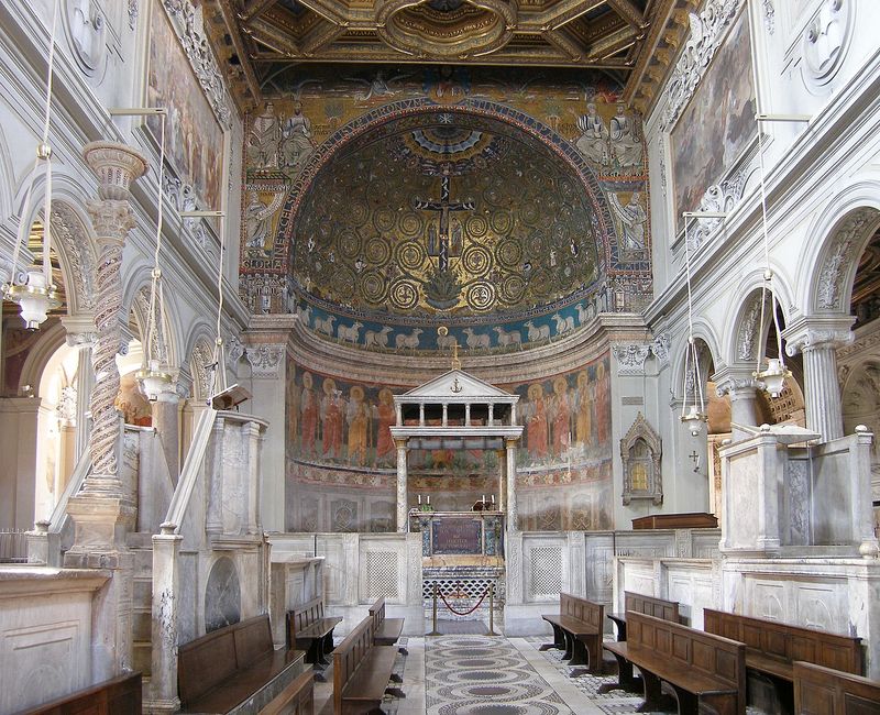 Wnętrze Bazyliki św. Klemensa w Rzymie   ///   źródło: commmons.wikimedia.org' licencja: CC BY-SA 3.0; autor: Dnalor 01