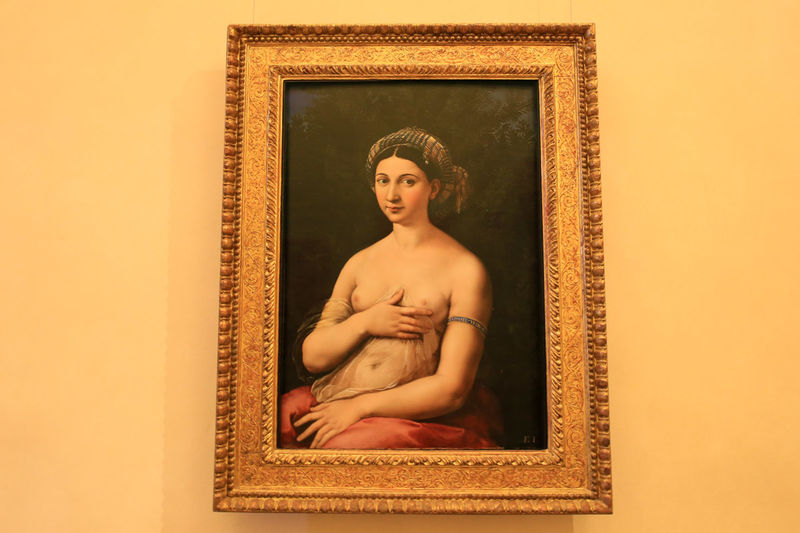La Fornarina, Rafael - Pałac Barberinich w Rzymie (Galleria Nazionale d'Arte Antica - Muzeum Narodowe Sztuki Dawnej)