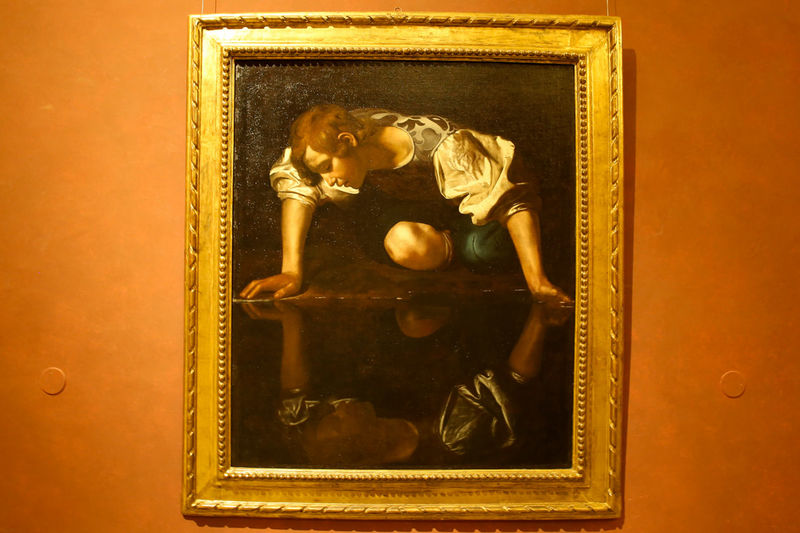 Narcyz, Caravaggio - Palazzo Barberini (Galleria Nazionale d'Arte Antica) w Rzymie