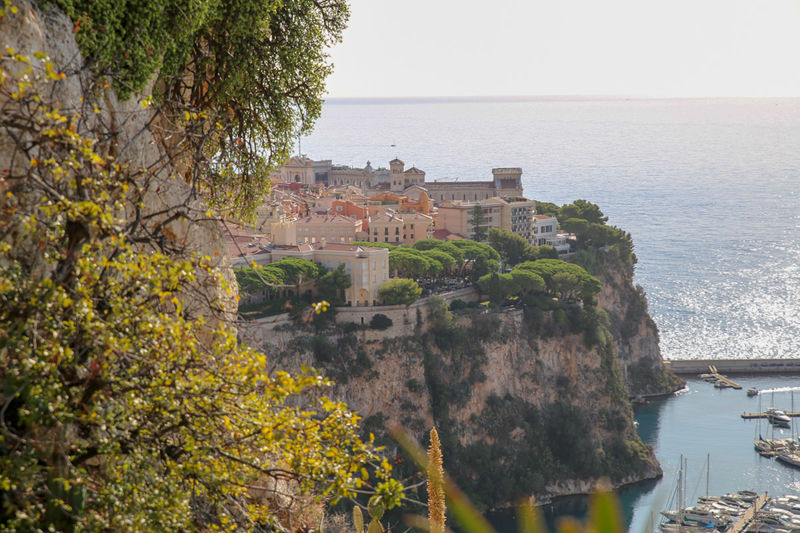 Widok z Ogrodu Egzotycznego w Monako (Jardin exotique de Monaco)