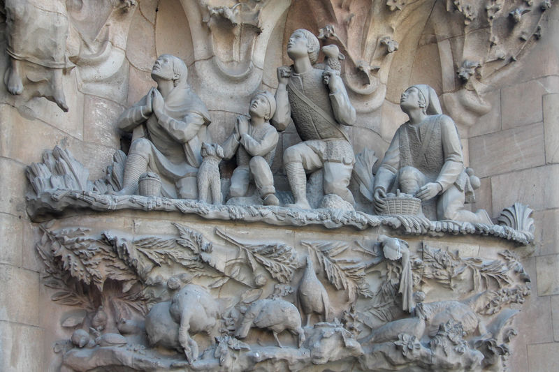 Detale na fasadzie - Sagrada Familia w Barcelonie
