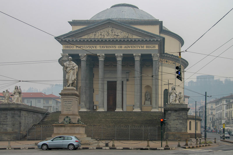 Widok na Kościół Gran Madre di Dio - turyński Panteon