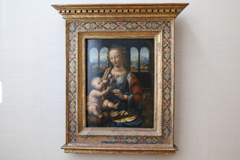 Madonna z goździkiem, Leonardo da Vinci - - Stara Pinakoteka w Monachium (Alte Pinakothek)